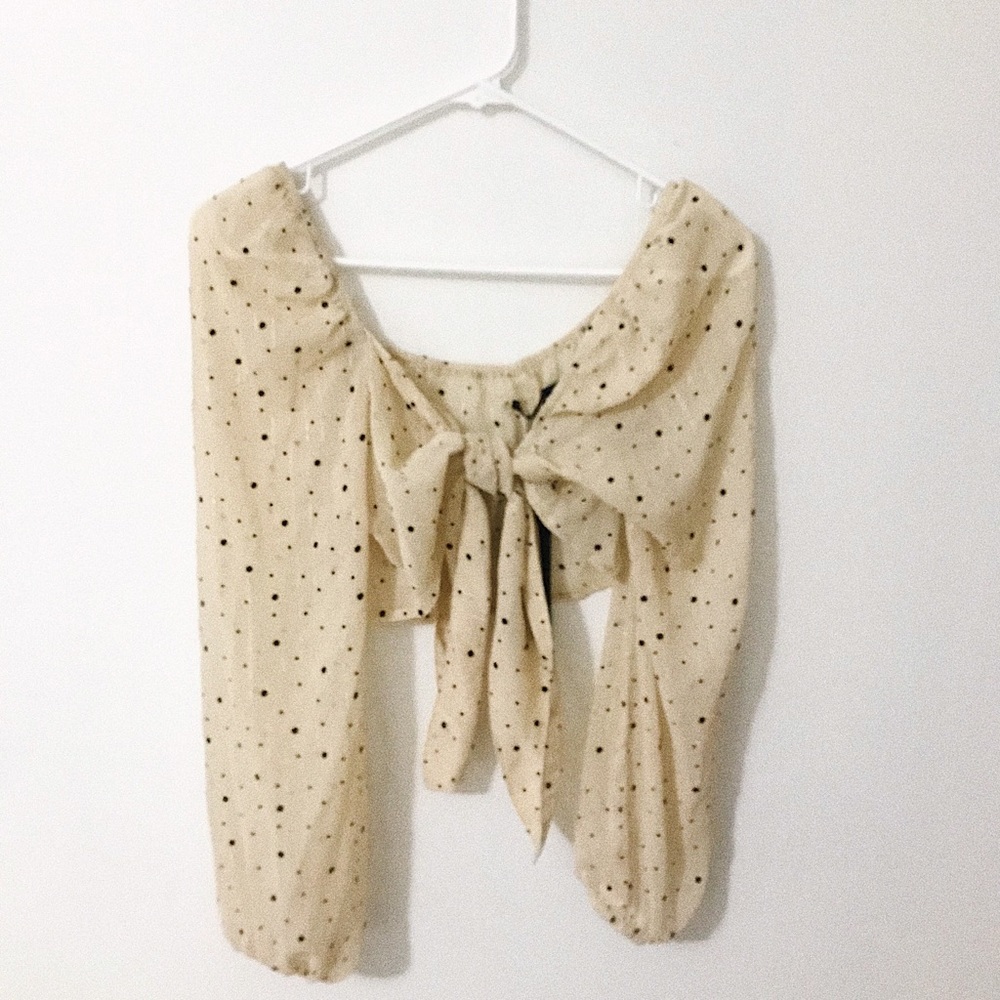 Nasty Gal metallic spot tie top